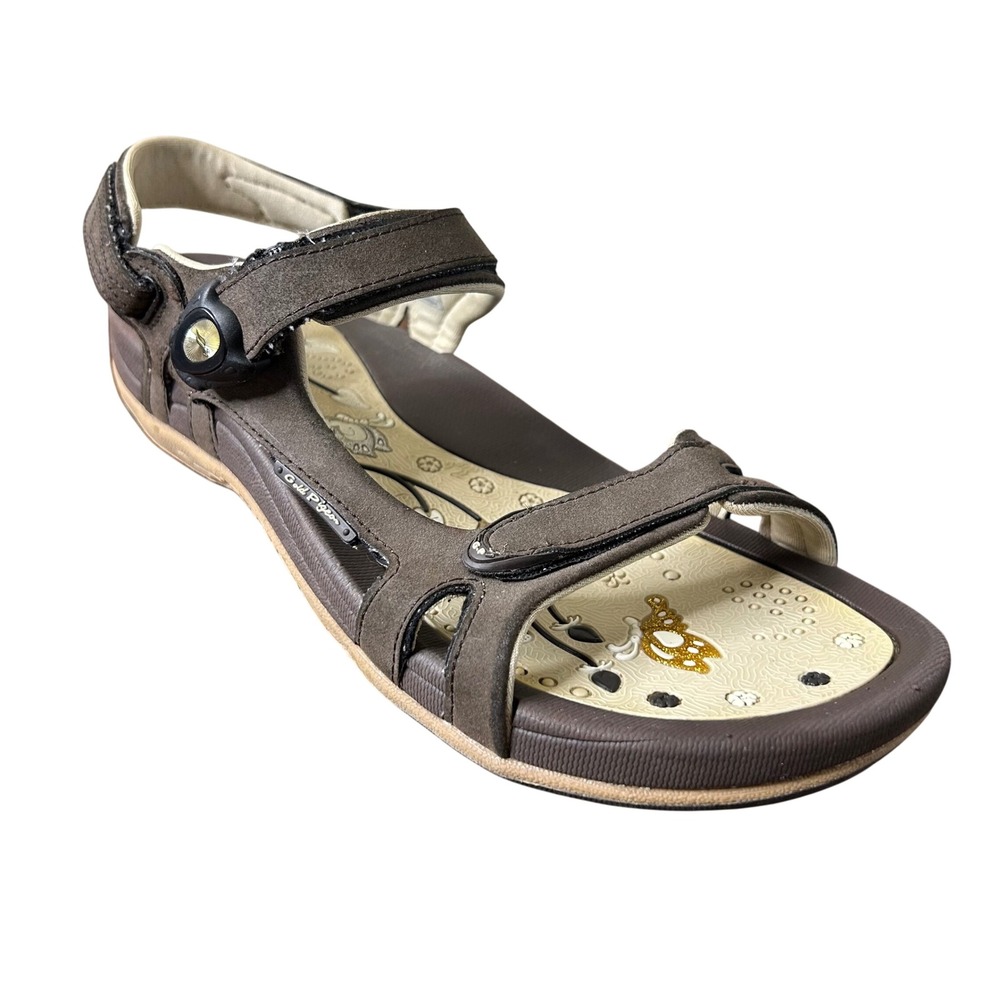 Gold Pigeon Sandals Size 38 US 7.5 Brown Butterfly Comfort‎ Sport G9179W